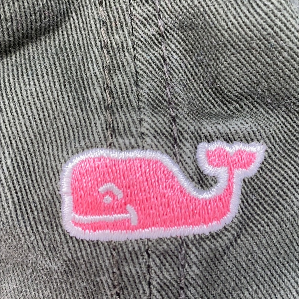 EUC: Vineyard Vines Hunter Green/Pink Whale Hat - Picture 2 of 6